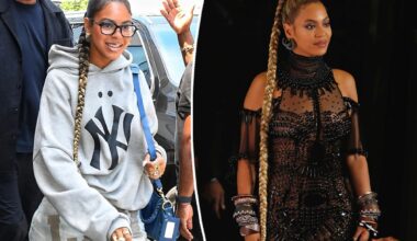 Blue Ivy takes a style cue from Beyoncé with high ponytail braid