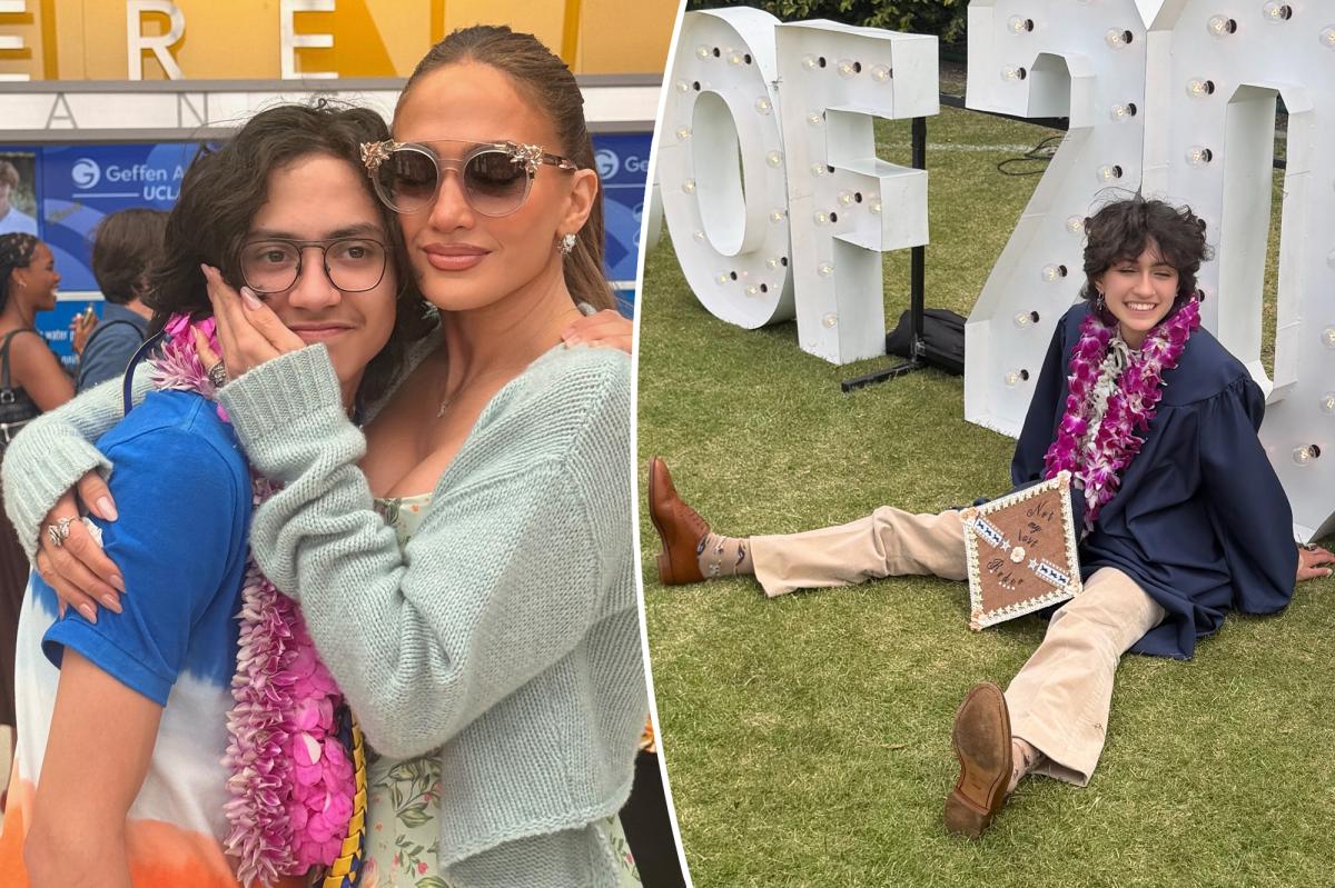 Jennifer Lopez shares intimate photos from twins' graduation ceremonies