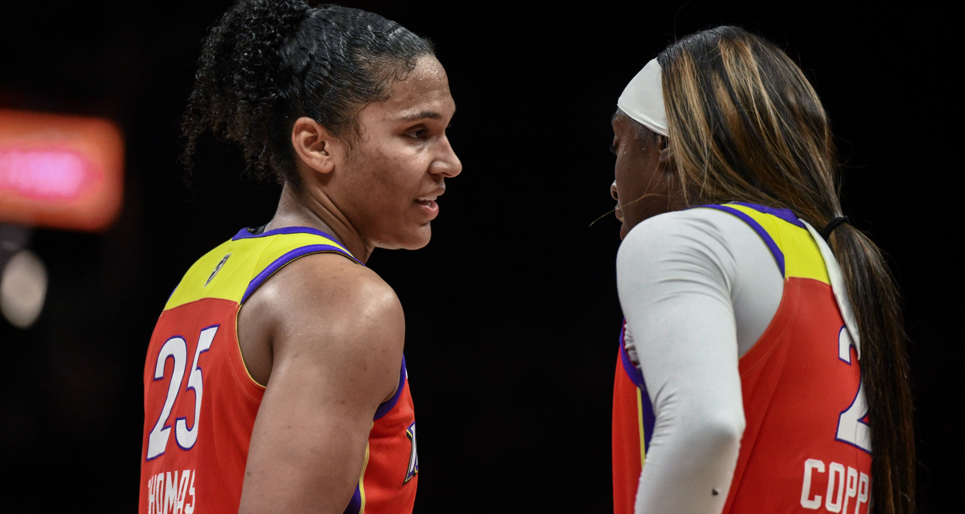 Alyssa Thomas and Kahleah Copper of the Phoenix Mercury WNBA