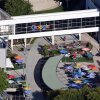 An aerial view shows Google's "Googleplex" corporate office in Mountain View, California on May 20, 2026.