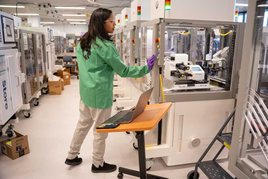 Reshma Shetty, co-founder and COO of Ginkgo Bioworks, walks through an autonomous lab where AI robots replace lab benches. Shetty says using AI has already fundamentally changed the way she practices science. “The really wild moment was the first time I saw a lab notebook entry written by the model,” she says.