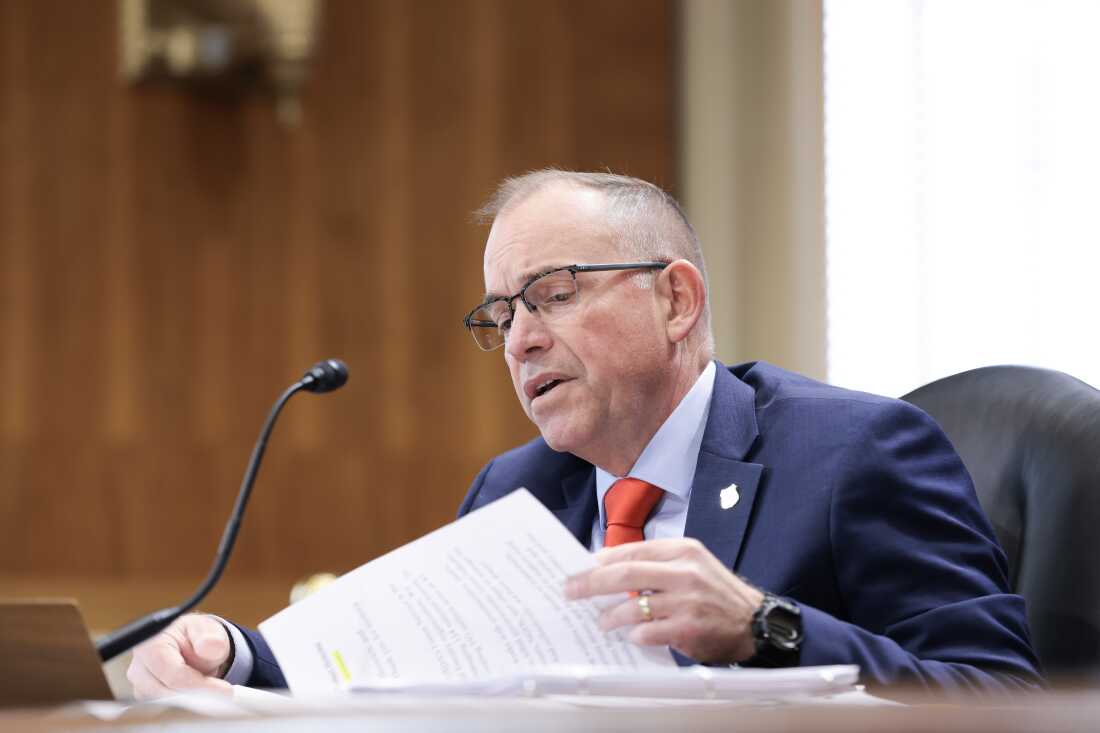 Forest Service Chief Tom Schultz speaks during a hearing with the Senate Committee on Energy and Natural Resources on Capitol Hill on May 13.