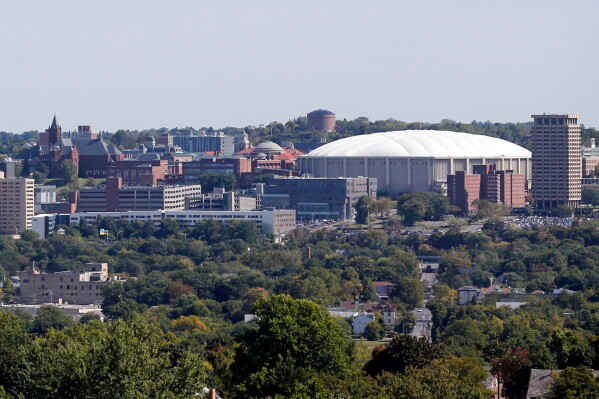 The Carrier Dome is seen at Syracuse University on Sept. 21, 2015, Syracuse, N.Y. (AP Photo/Mike Groll, File)