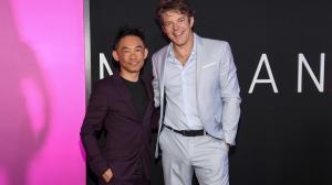 James Wan and Jason Blum at the 'M3GAN 2.0' New York Premiere held at the AMC Lincoln Square 13 on June 24, 2025 in New York, New York.