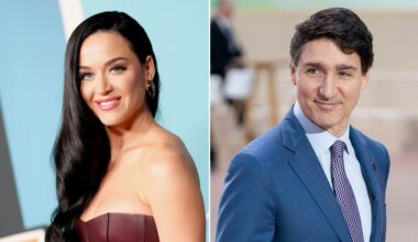 Katy Perry, Justin Trudeau cozy up for red carpet debut at concert film event
