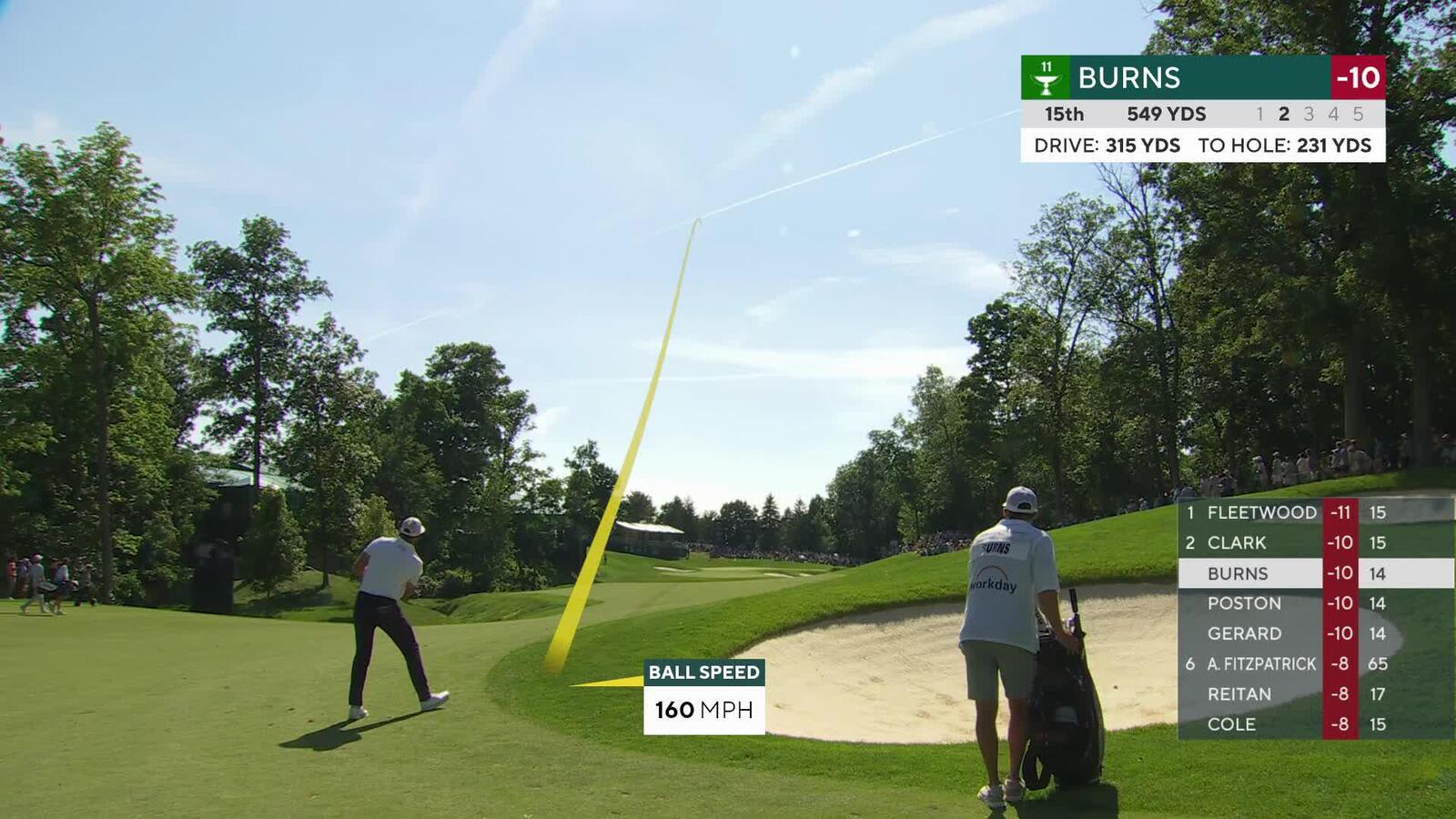 Sam Burns reaches par-5 No. 15 in two, makes birdie at the Memorial