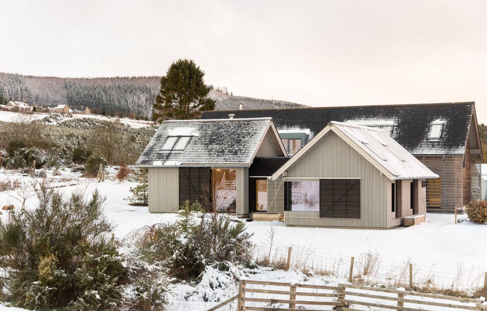 Sliding Window Shields Adjust Sunlight at This Scottish Country Home