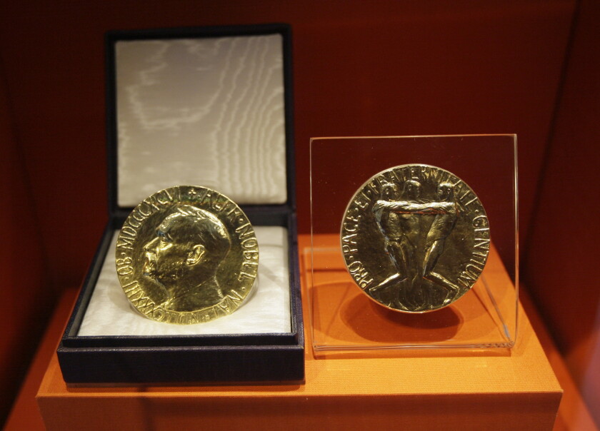 Among the items on display at the Jimmy Carter Library and Museum in Atlanta is his Nobel Peace Prize medal, awarded in 2002.