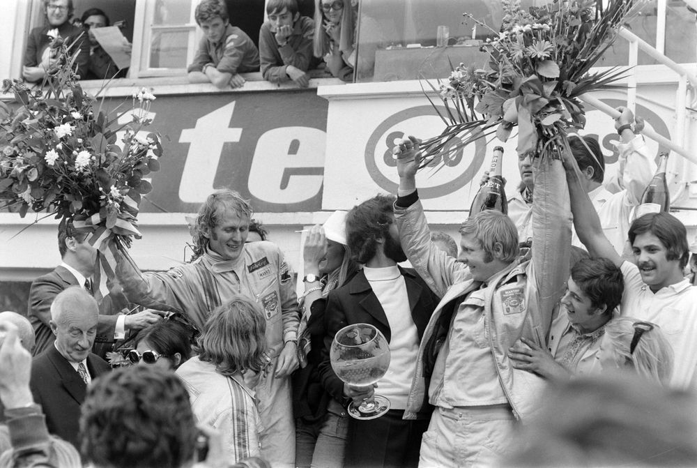 Marko and van Lennep celebrate a record-breaking Le Mans triumph