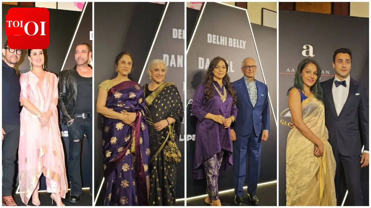 Salman Khan's rugged new look steals the spotlight at Lagaan bash; Kareena Kapoor, Juhi Chawla and Imran Khan-Lekha join festivities | Hindi Movie News