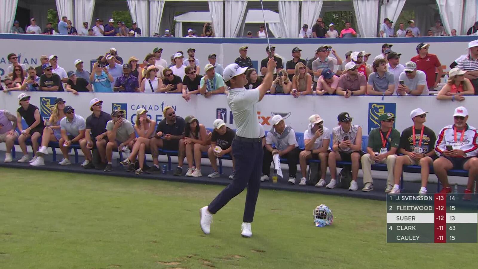 Jackson Suber sinks 18-foot birdie putt on No. 14 at RBC Canadian