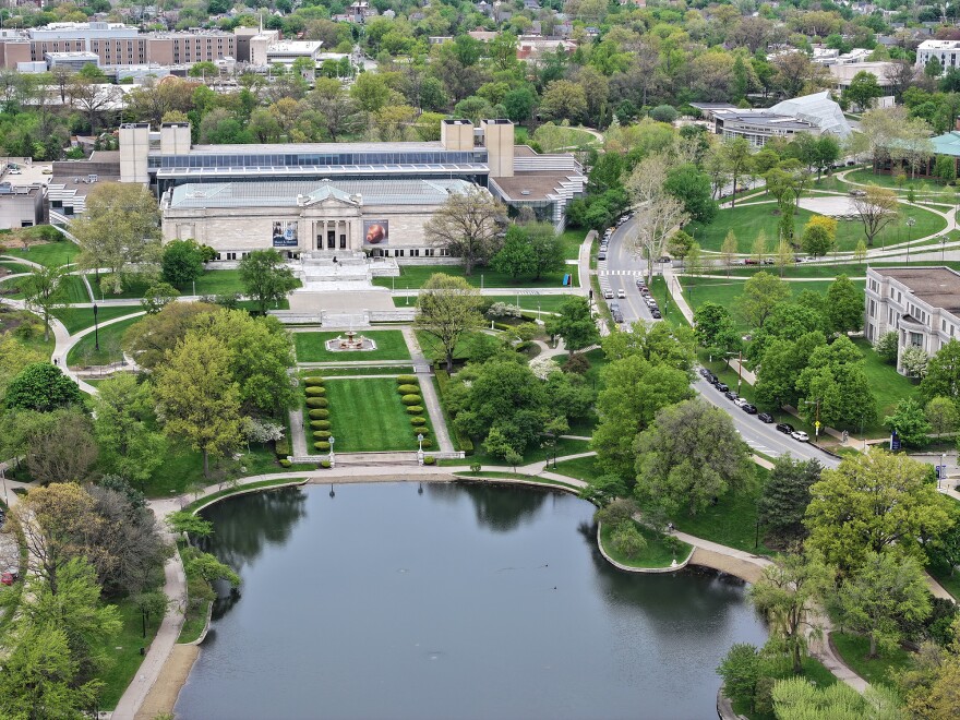 Southern view of the Cleveland Museum of Art including Wade Lagoon