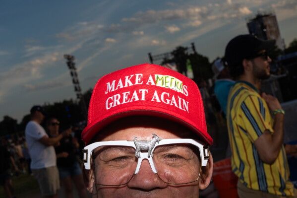 Eric Albarracin at the UFC Fan Fest on the White House Ellipse ahead of Sunday's fight on the South Lawn, Saturday, June 13, 2026, in Washington. (AP Photo/Allison Robbert)