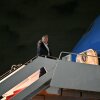 President Trump boards Air Force One before departing Joint Base Andrews in Maryland to fly to Evian-les-Bains, France, for the G7 summit on Monday.