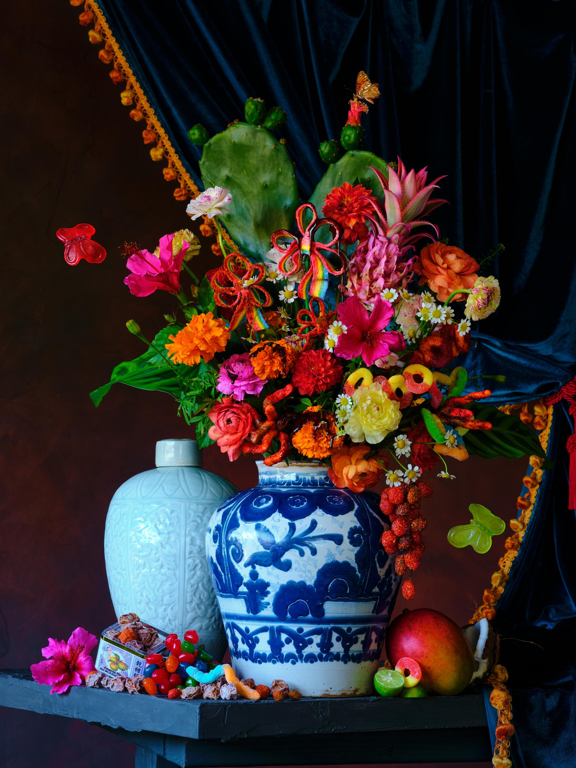 Stephanie Shih, “梅國 (Still life with chamoy and Dirty T Tamarindo),” 2025/2026