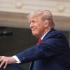 President Trump speaks at the Memorial Amphitheater in Arlington National Cemetery on May 25 in Arlington, Va.