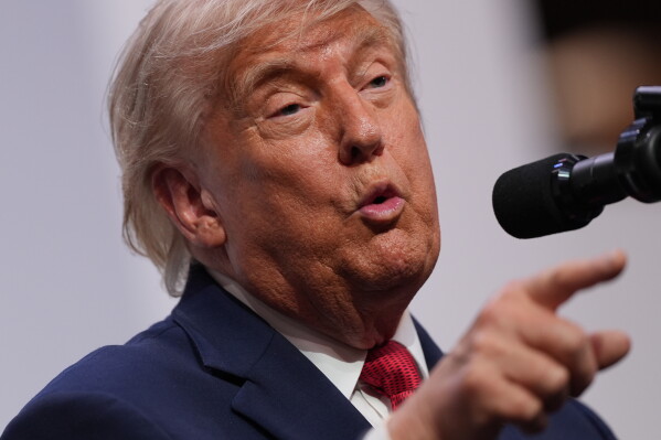 U.S. President Donald Trump speaks during a news conference at the G7 summit, Wednesday, June 17, 2026, in Evian-les-Bains, France. (AP Photo/Julia Demaree Nikhinson)