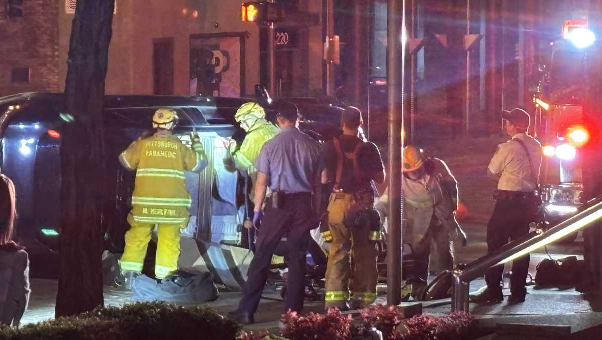 Pittsburgh crash: Vehicle rolls over on Grant Street downtown