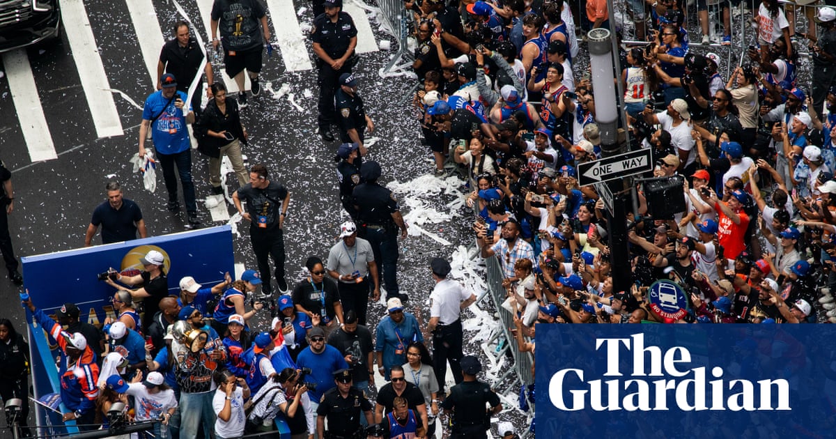 Thousands of Knicks fans celebrate big win with joyous New York parade: ‘We family now’ | New York Knicks