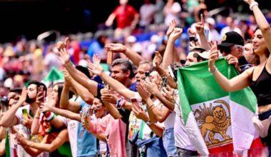 Iranian fans flood SoFi Stadium with banned Lion-and-Sun flags despite FIFA's crackdown at World Cup