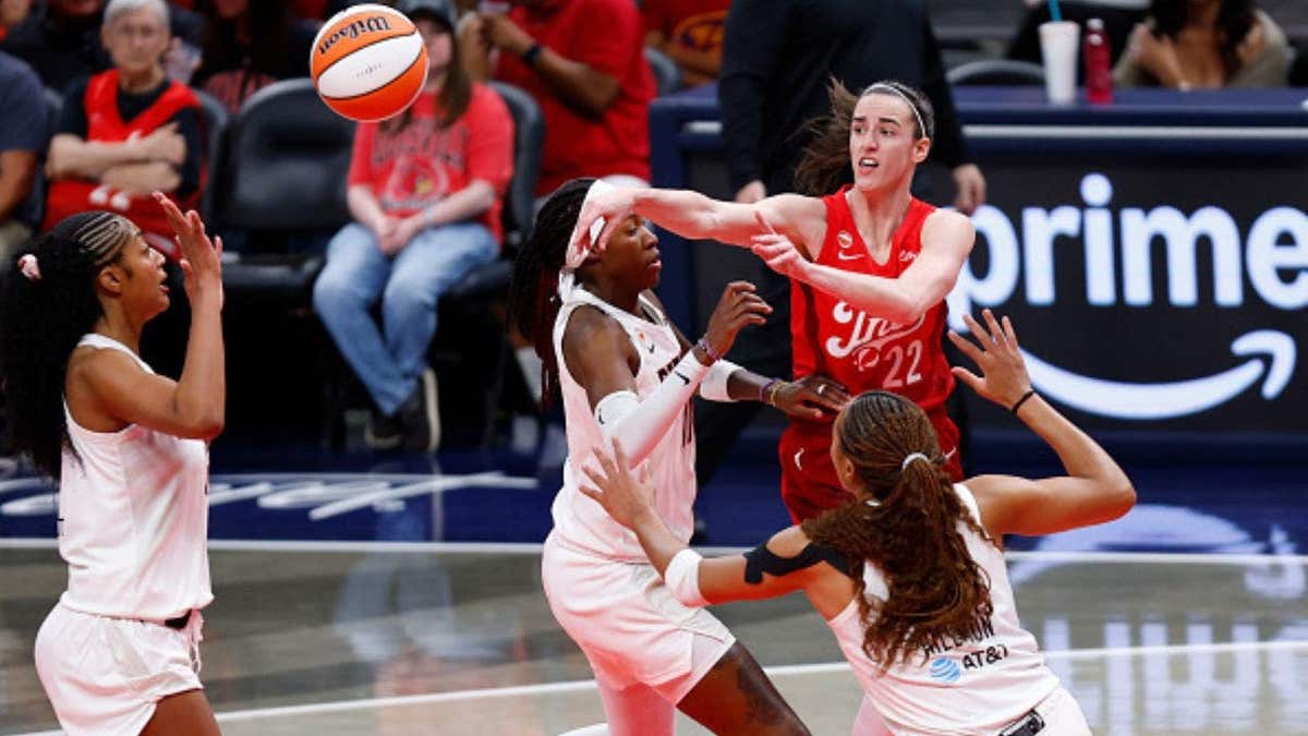 Caitlin Clark debuts new Nike signature shoe in loss to Atlanta Dream. (Photo by A.J. Mast/NBAE via Getty Images)