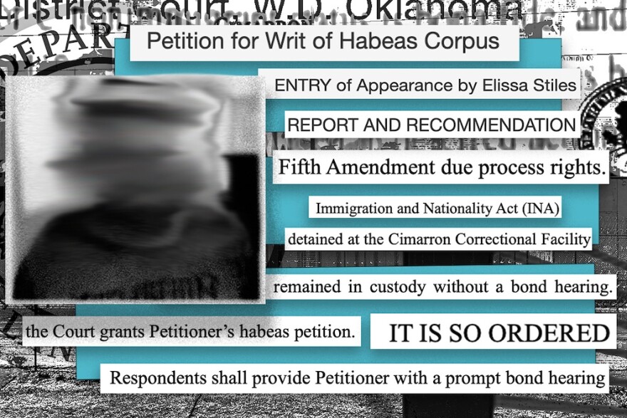 A photo illustration showing text from Vasquez and Ramirez immigration case