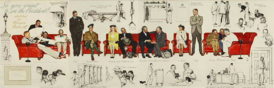 Norman Rockwell's 1943 series So You Want to See the President! Click to enlarge.