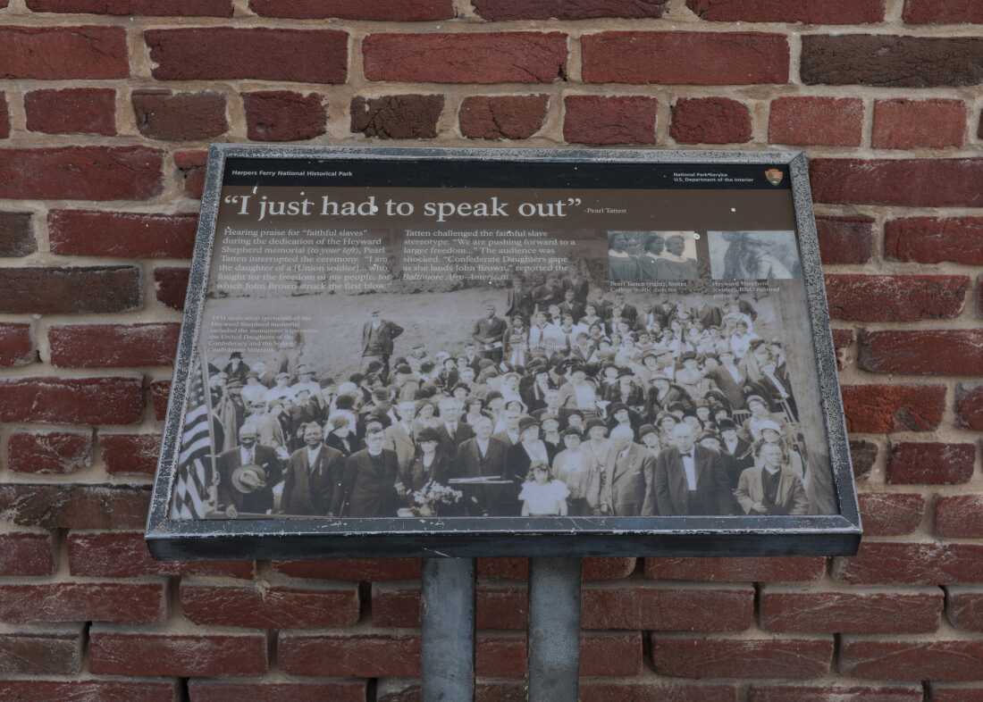 Informational signs are placed around Harpers Ferry National Historical Park. 