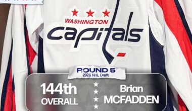 Washington Capitals select huge defenseman Brian McFadden in fifth round of 2026 NHL Draft