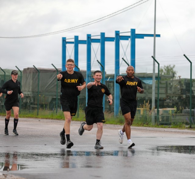 U.S. Army, British, French soldiers participate in a 4x4x48 charity event to help bring awareness to mental health and combat stress