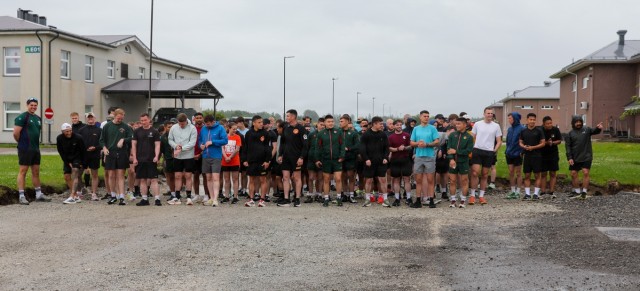 U.S. Army, British, French soldiers participate in a 4x4x48 charity event to help bring awareness to mental health and combat stress