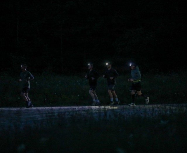 U.S. Army, British, French soldiers participate in a 4x4x48 charity event to help bring awareness to mental health and combat stress