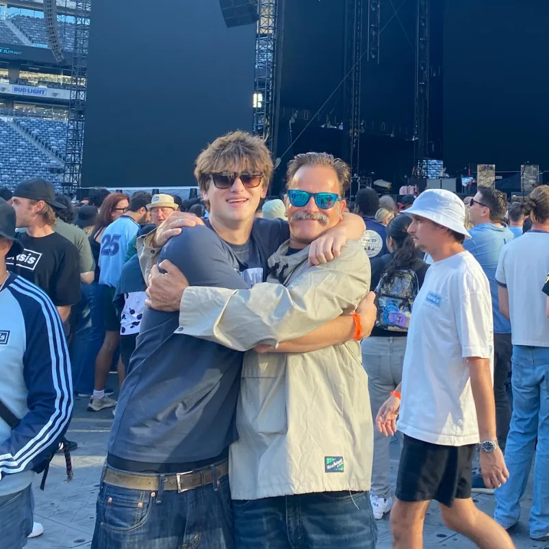 Jonny with his teen son