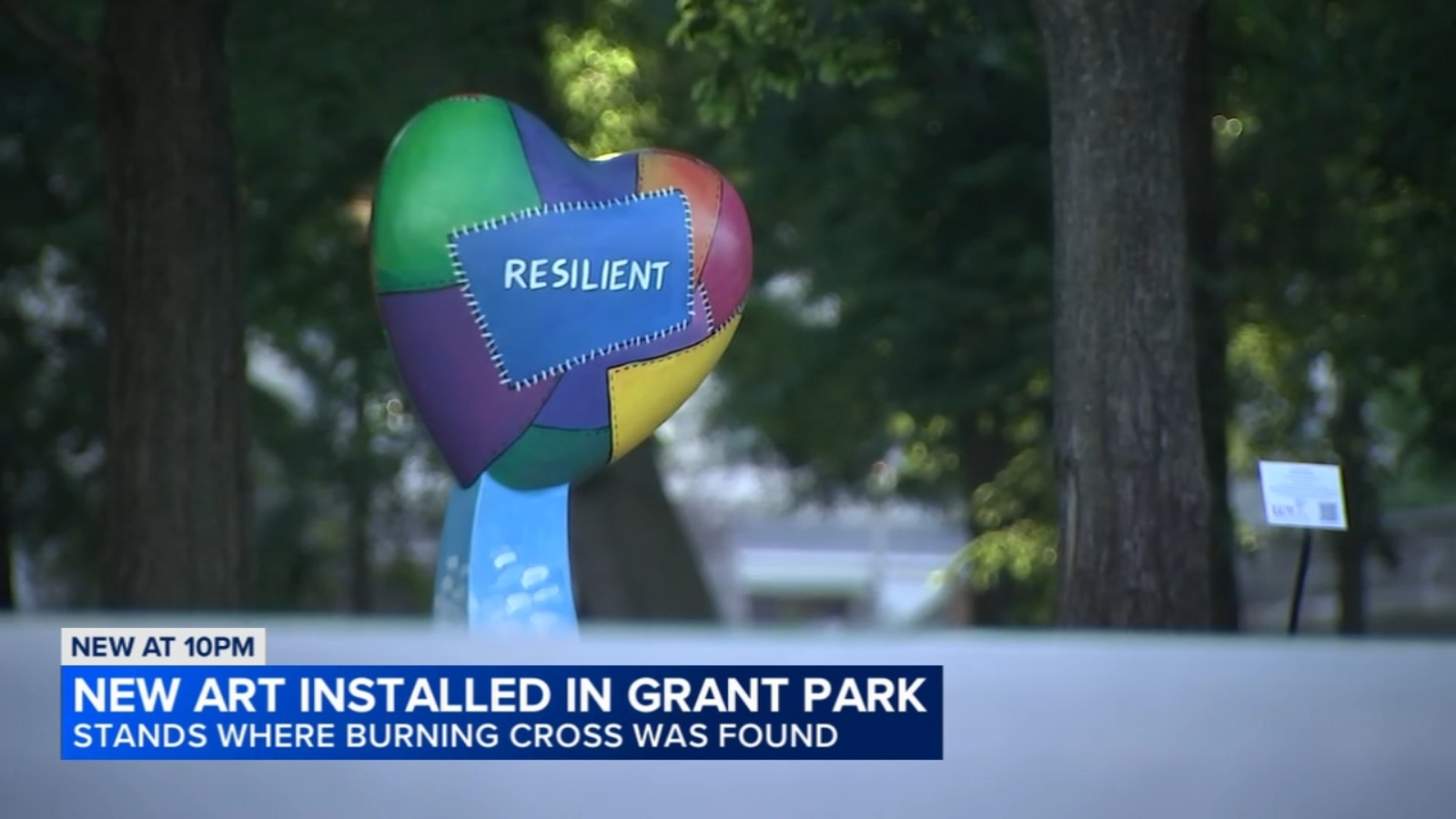 'Resilient' art piece by Damon Lamar Reed installed in spot where burning cross was found in Grant Park, Chicago