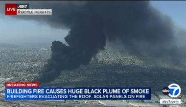 Massive fire breaks out in Boyle Heights near East Los Angeles; shelter in place ordered for area