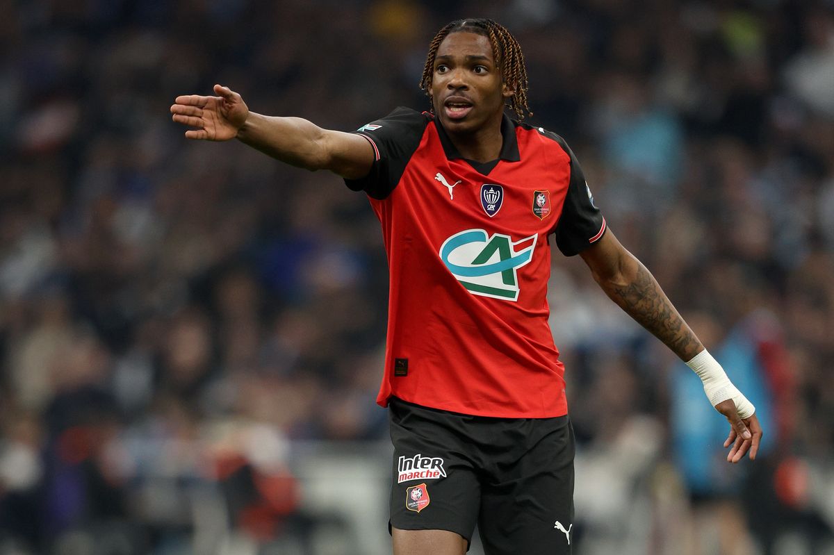MARSEILLE, FRANCE - FEBRUARY 3: Jeremy Jacquet of Stade Rennais in action during French Cup match between Olympique de Marseille and Stade Rennais at Orange Velodrome on February 3, 2026 in Marseille, France. (Photo by Neal Simpson/Sportsphoto/Allstar via Getty Images)