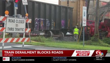 Train back on track after Metairie derailment blocked crossings overnight