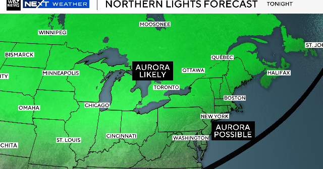 Northern lights could be visible in Massachusetts tonight due to large solar flares. Here's how to see them.