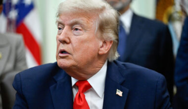 U.S. President Donald Trump speaks in the Oval Office at the White House