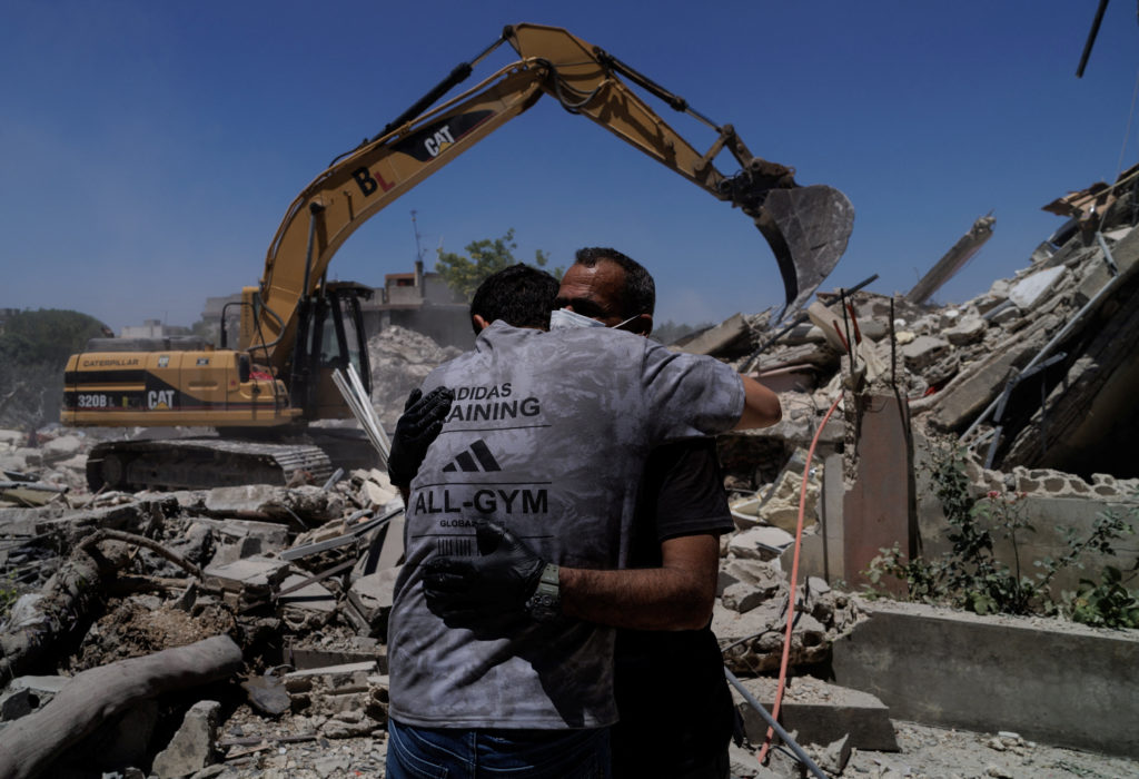 Aftermath of an Israeli strike in Barish of Tyre district