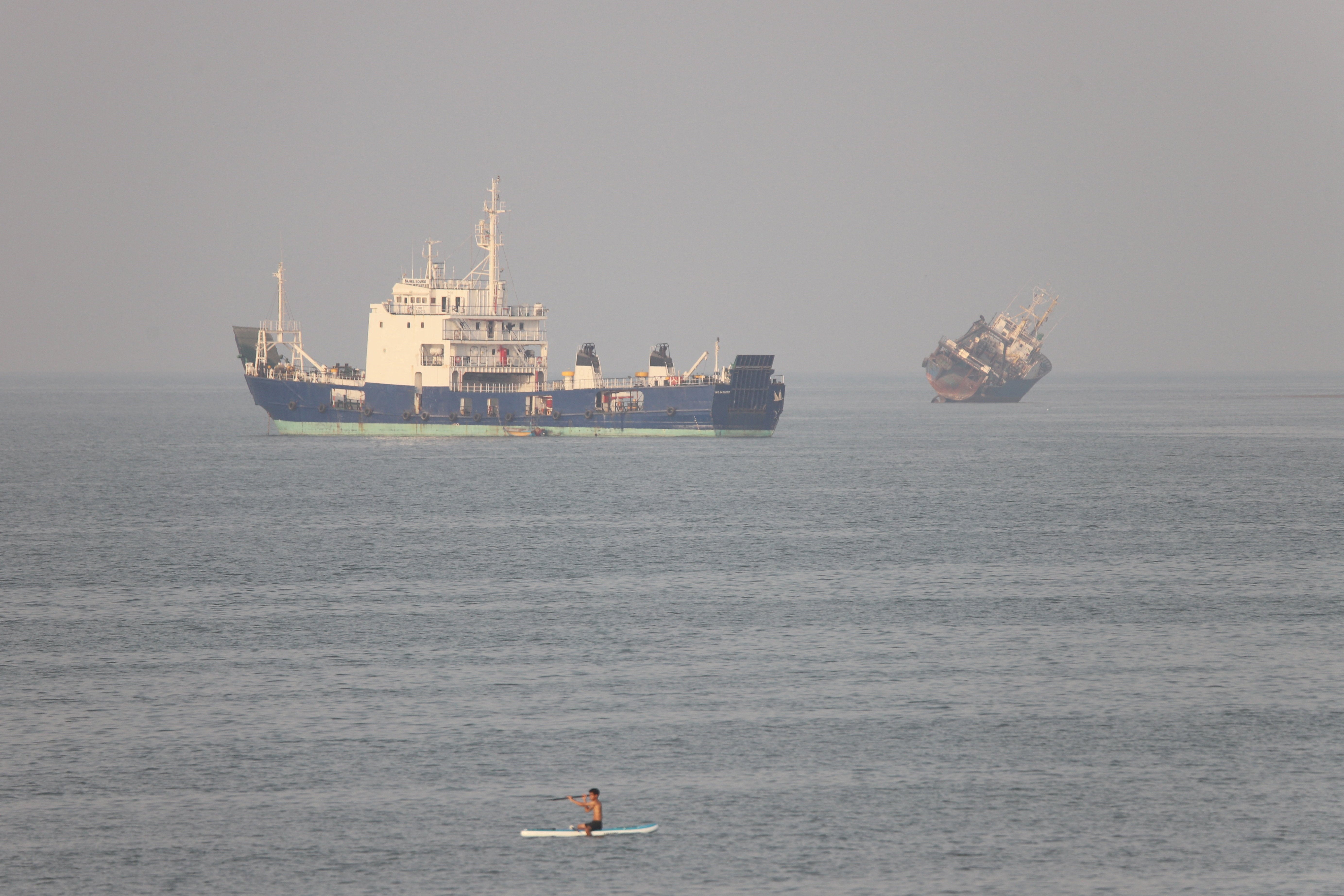 Ships in the Strait of Hormuz, which Iran once again declared closed to international traffic this weekend