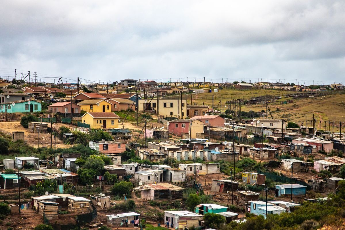 TERP/ South African township with clouds in the background.