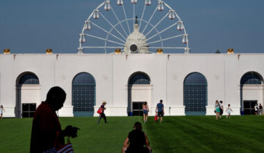 Visitors arrive for the Great American State Fair in Washington