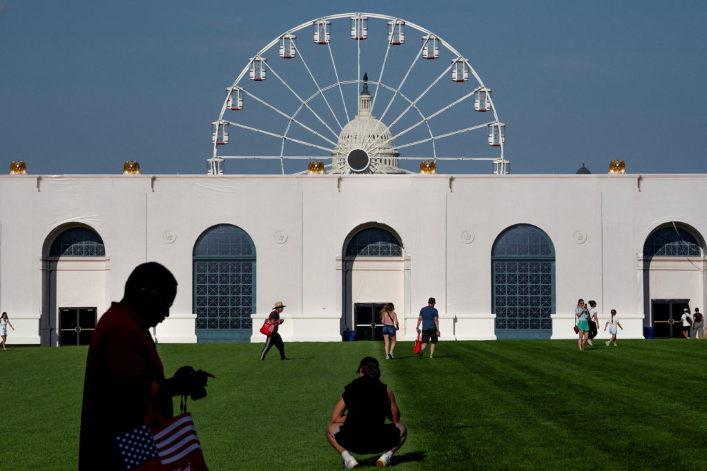 Visitors arrive for the Great American State Fair in Washington