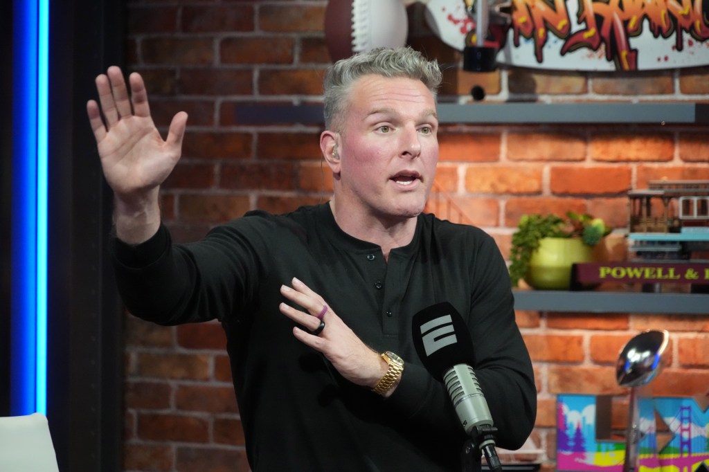 Pat McAfee is seen on his show