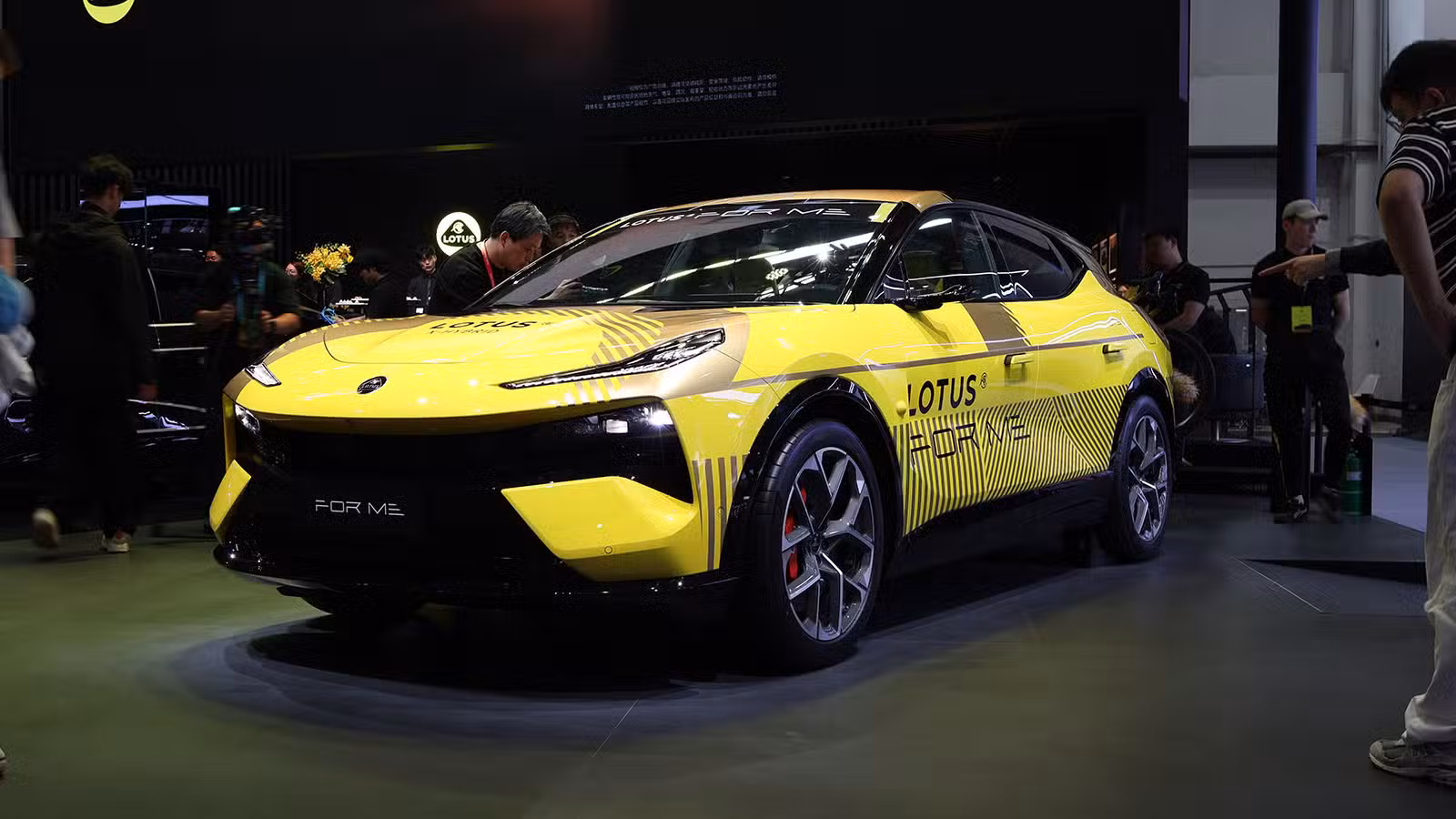 A Lotus For Me hybrid SUV on display at the Beijing Auto Show in April 2026.