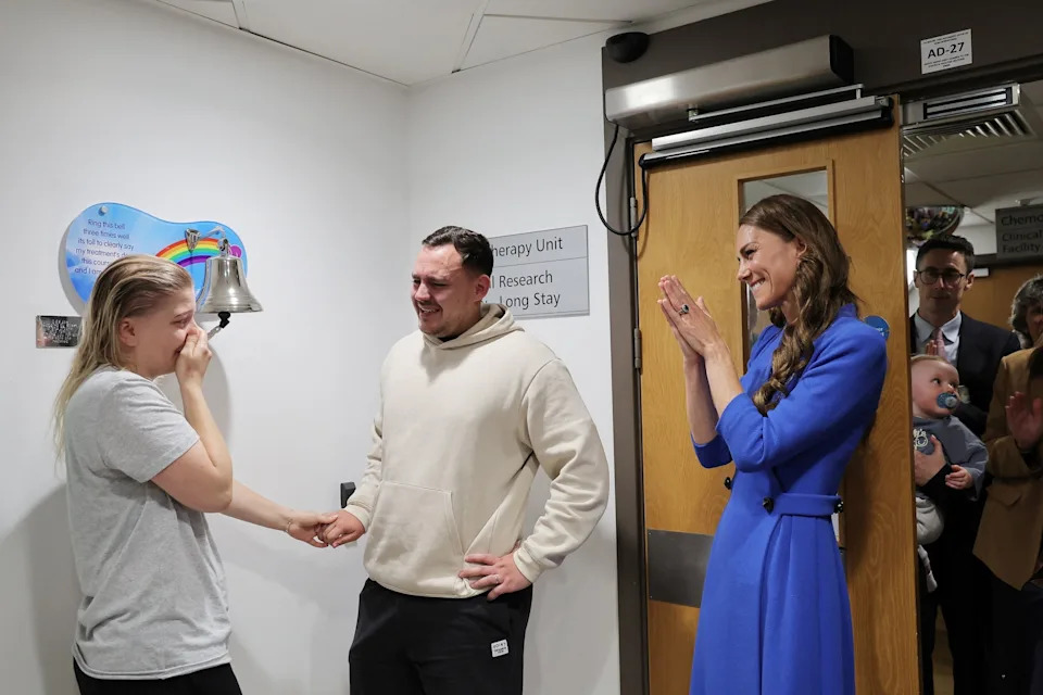 Andy Stenning/via Reuters - PHOTO: Britain's Kate, Princess of Wales, visits Christie cancer care hospital, in Manchester, Britain, June 4, 2026.
