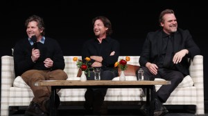'DTF St Louis' creator Steven Conrad and stars Jason Bateman and David Harbour attend HBO's FYC Event at Saban Media Center on May 17, 2026 in North Hollywood, California. (Photo by Phillip Faraone/Getty Images for HBO)