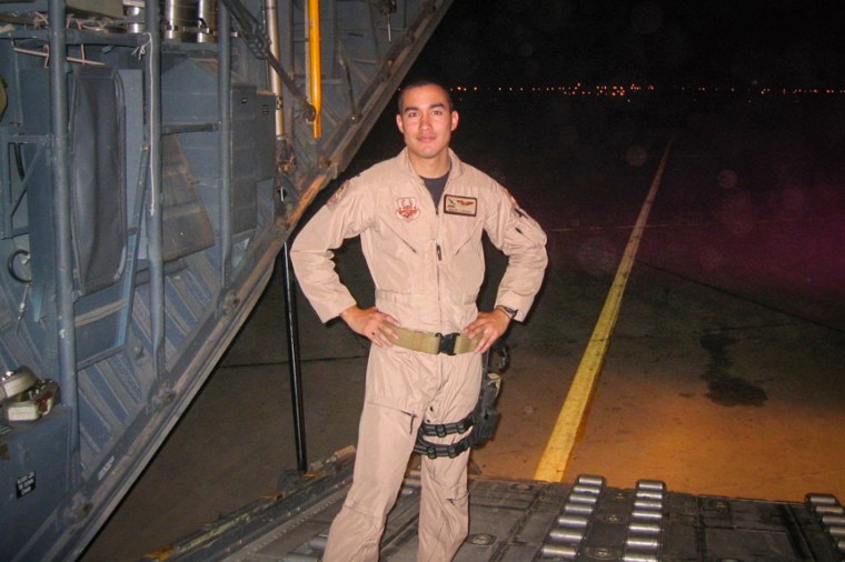 Mario in the back of a C-130.