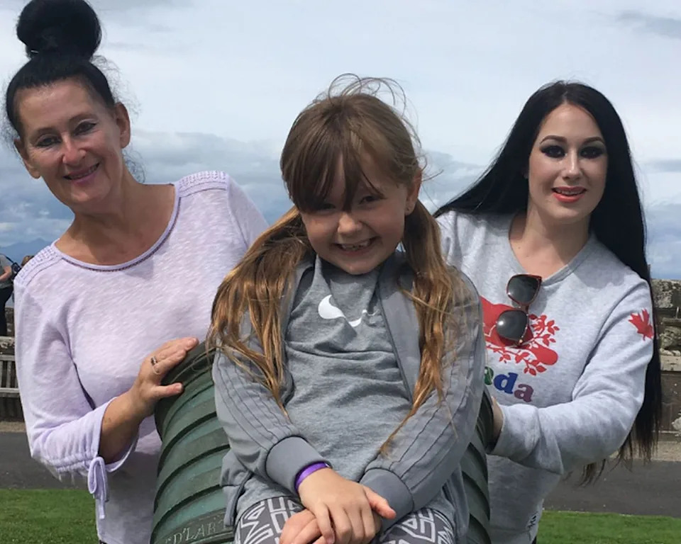 Sharon Alexander (left), daughter Scarlett Simpson (right) and granddaughter Shiloh Simpson (middle)Credit: Kennedy News and Media